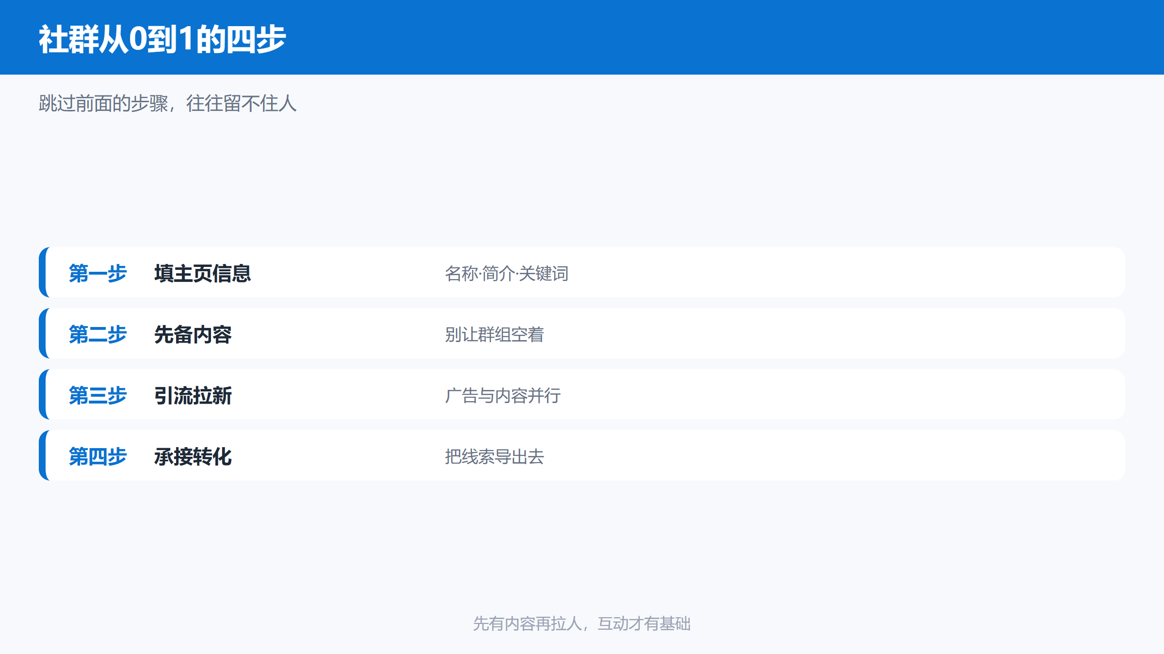VK社群从建群到转化的四个步骤图